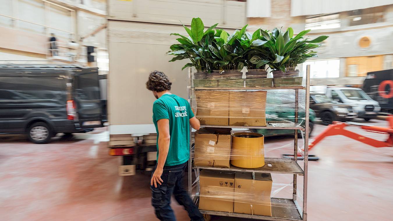 Leveren van planten door Nature at work bij Wintercircus Gent